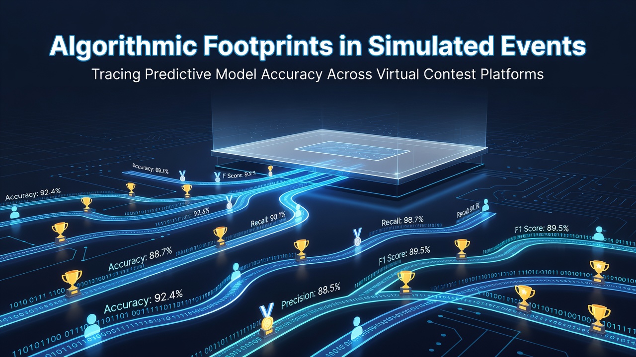 Visualization of algorithmic patterns and predictive model traces in virtual contest simulations