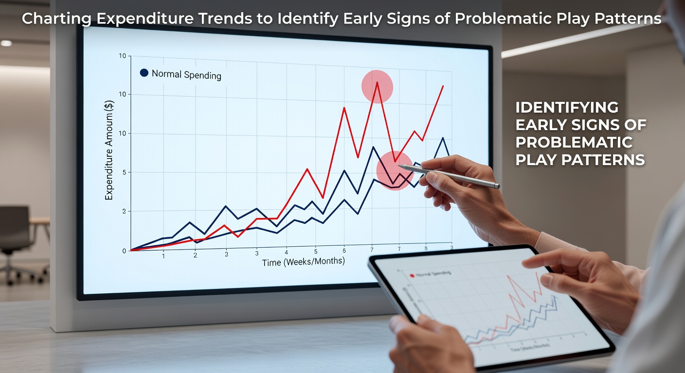 Graph showing rising expenditure trends over time with highlighted risk markers