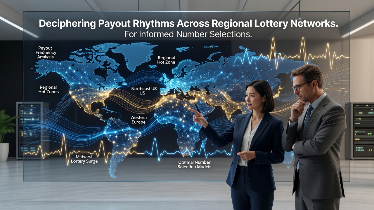 Regional lottery terminals displaying payout data from multiple networks