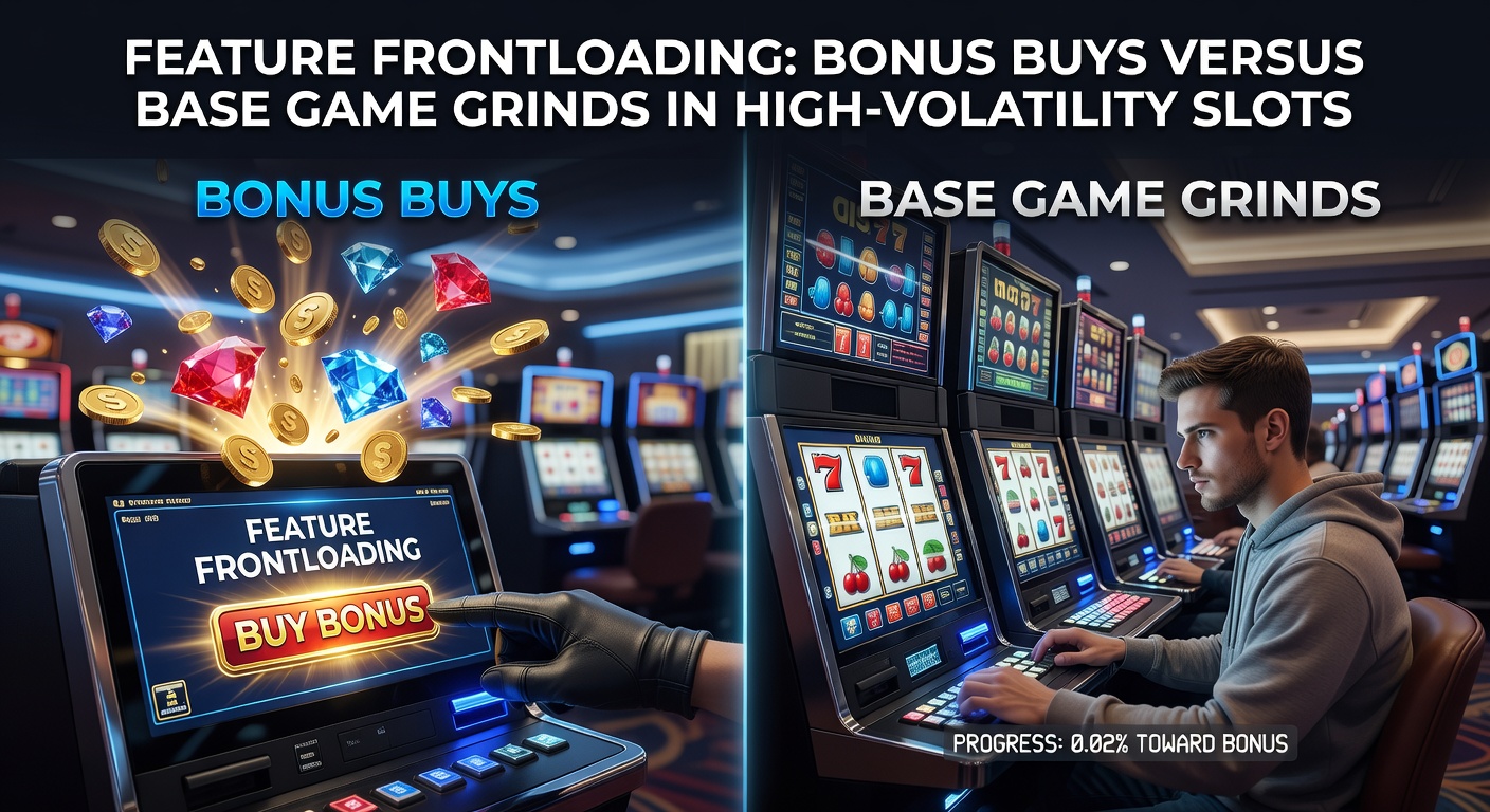 Comparative chart of bonus buy RTP spikes versus base game grind frequencies in volatile slots