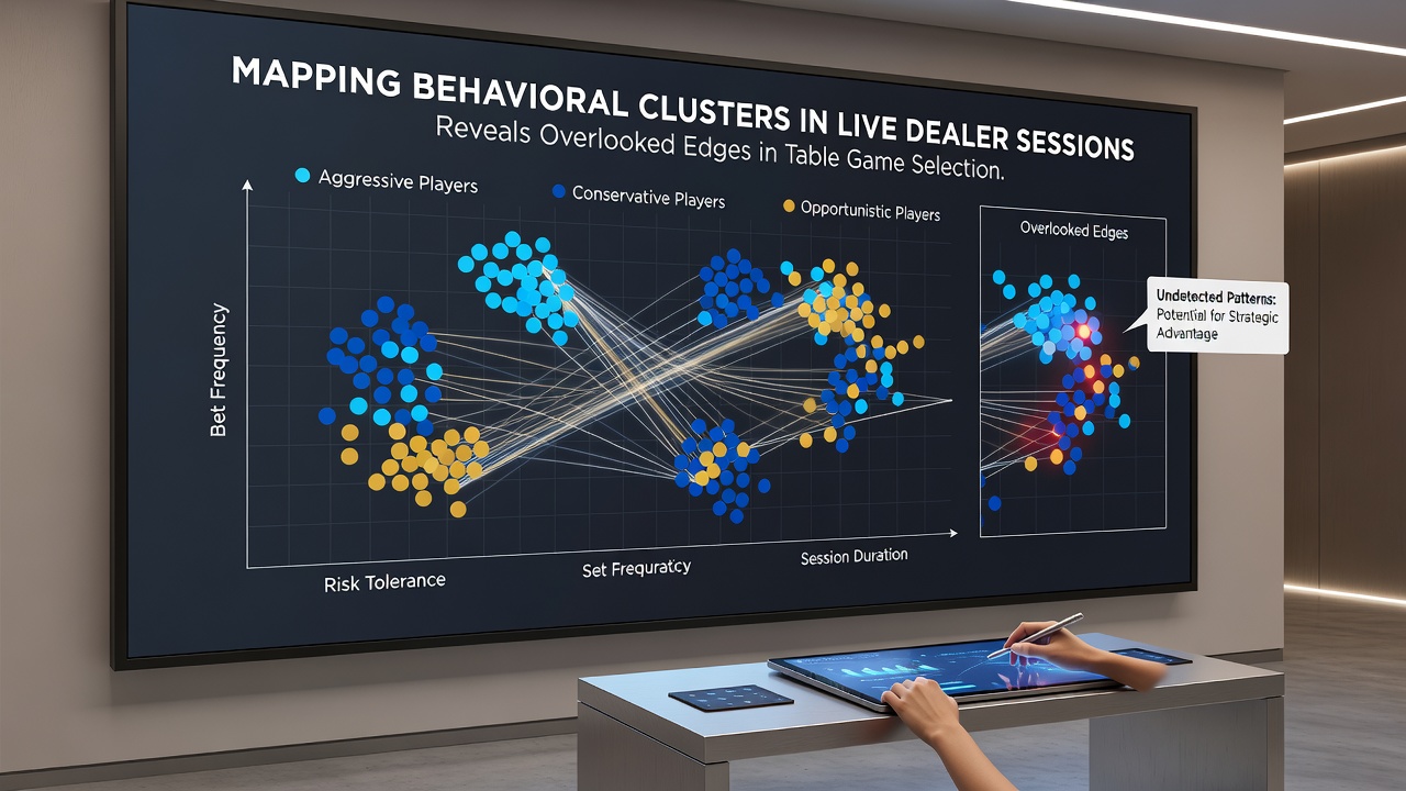 Data visualization dashboard displaying behavioral clusters across multiple live dealer tables