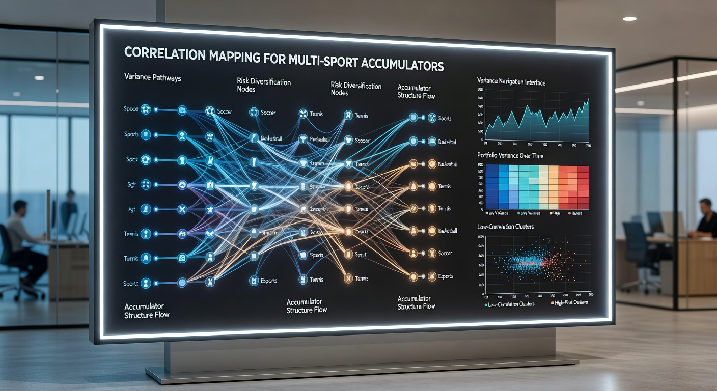 Visual representation of correlation heatmaps used to evaluate multi-sport betting selections and variance control