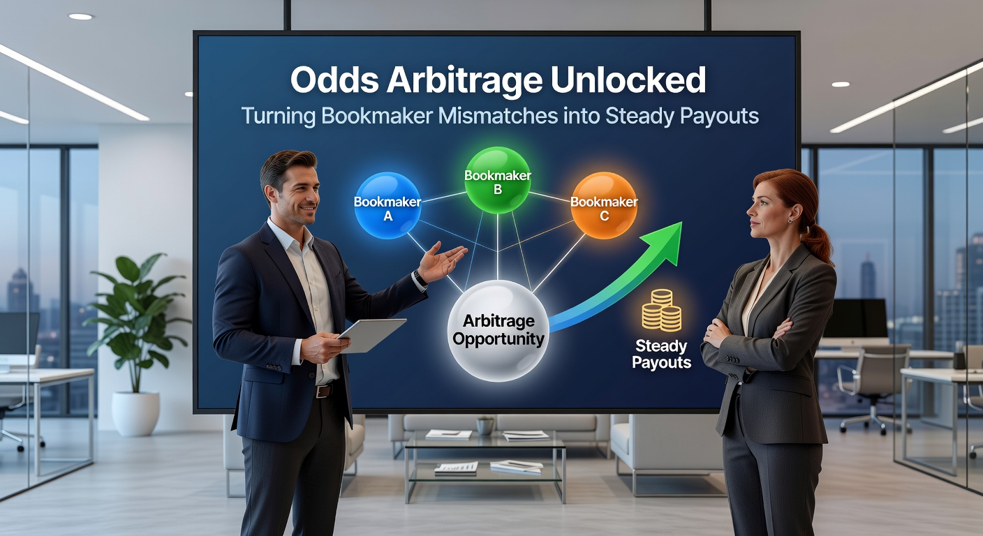Close-up of a bet slip showing stakes distributed across opposing outcomes on a soccer match for an arbitrage play