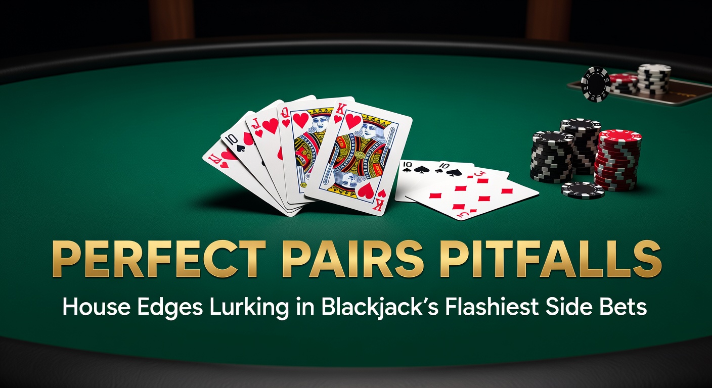 Blackjack table with Perfect Pairs side bet highlighted, showing colorful pair payouts