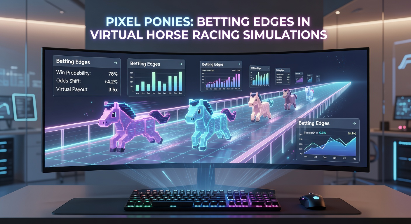 Close-up of Pixel Ponies betting dashboard displaying odds, pony stats, and a recent race result chart with graphical win probabilities